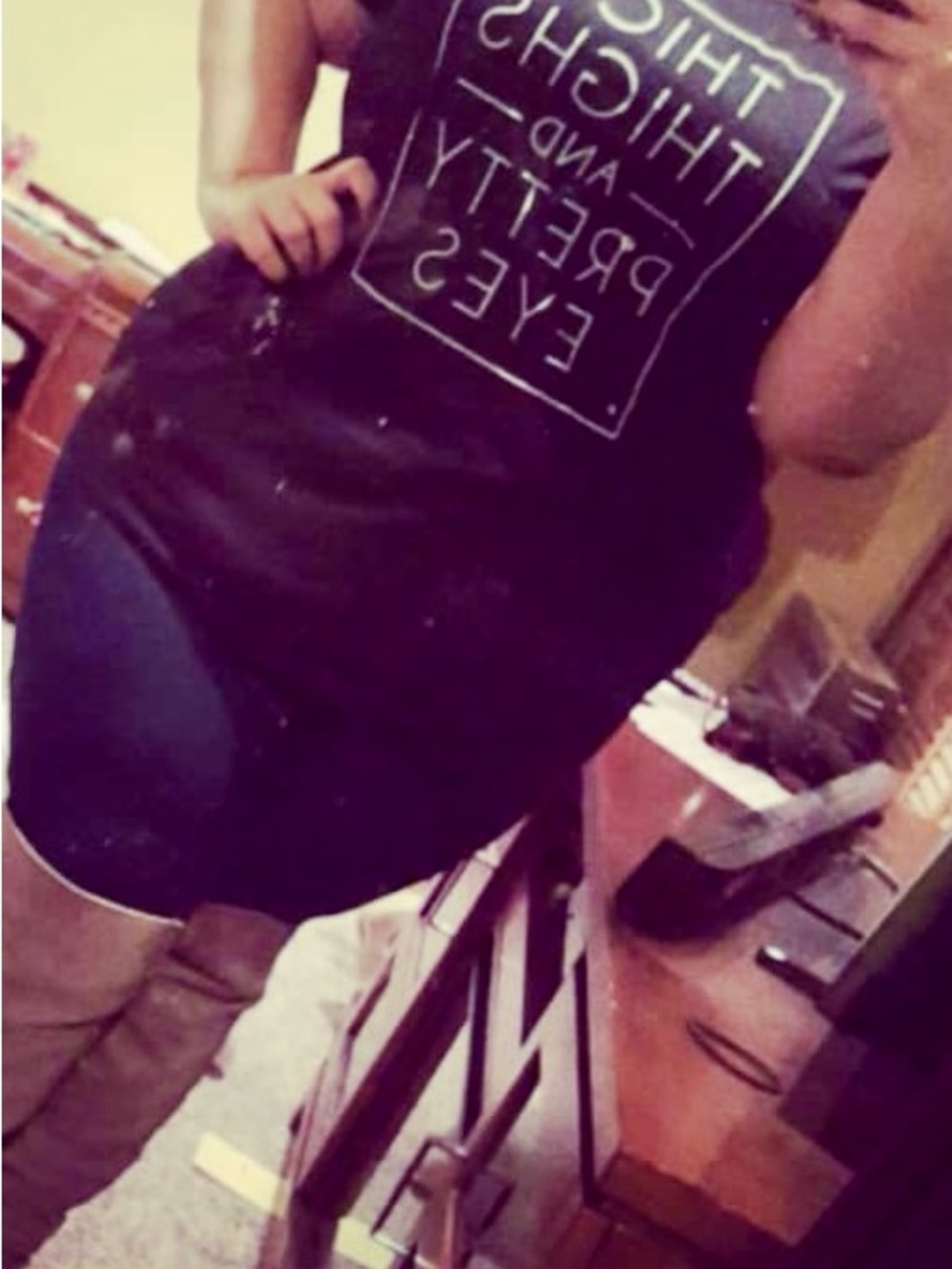 Women’s Black graphic shirt - thick thighs and pretty eyes